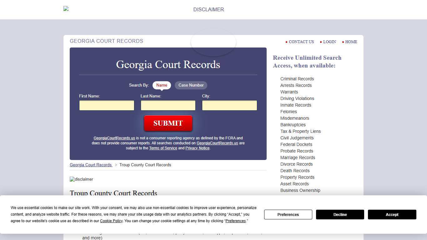 Troup County Court Records | GeorgiaCourtRecords.us